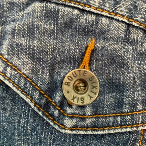 Route 66 faded Stretch Denim short skirt - Picture 4 of 9